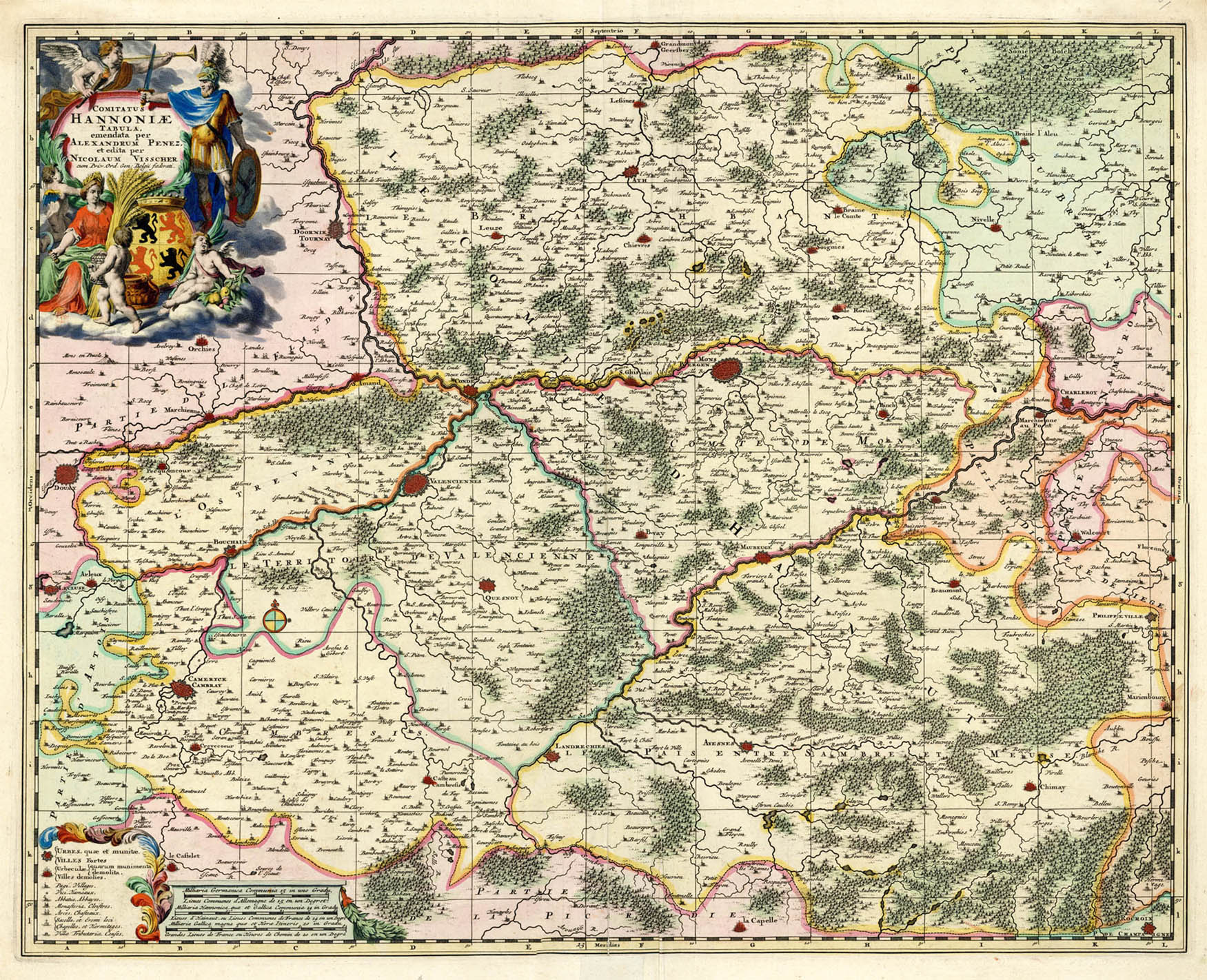 Ancienne carte du Hainaut -  copyright : Domaine & Musée royal de Mariemont